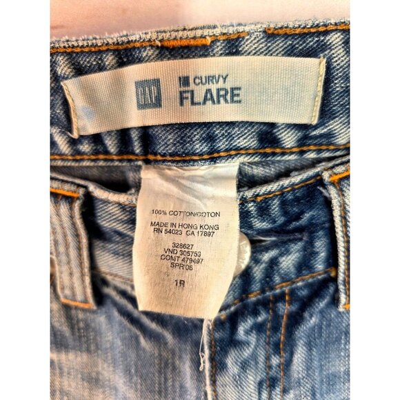 Gap Curvy Boot Cut Jean Y2K Women Sz 1R / Jr 24 x32 Low Rise Distress Light Wash - Picture 4 of 10